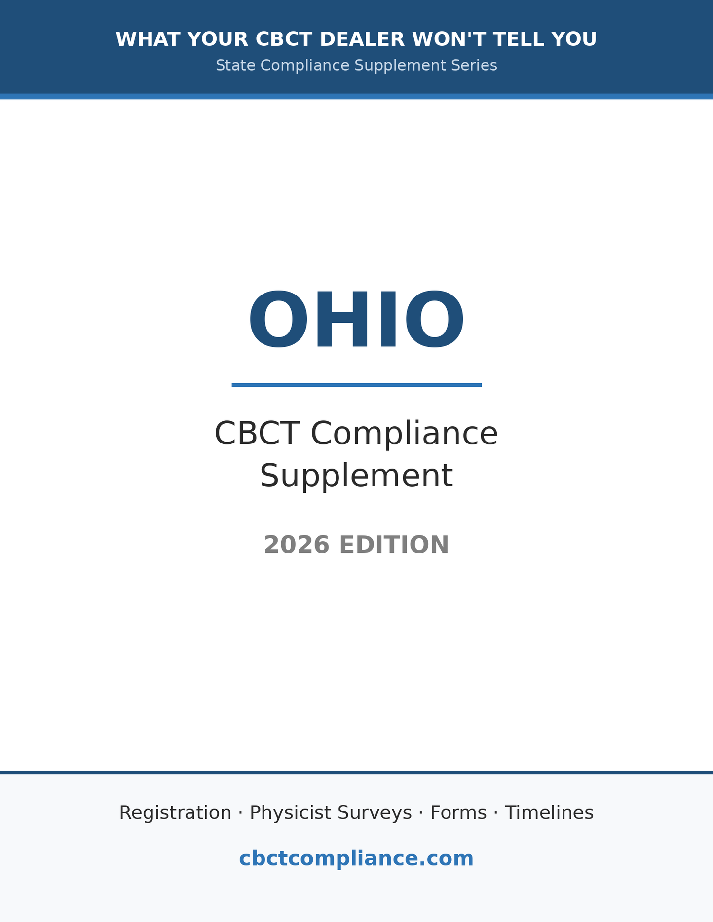 Ohio CBCT Compliance Guide (2026 Edition)