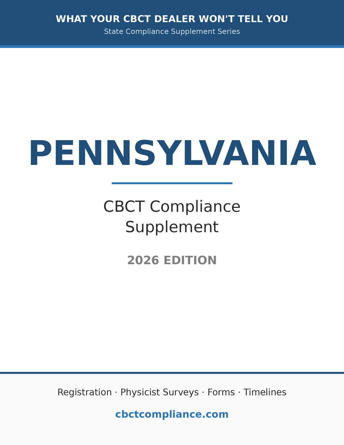 Pennsylvania CBCT Compliance Guide (2026 Edition)
