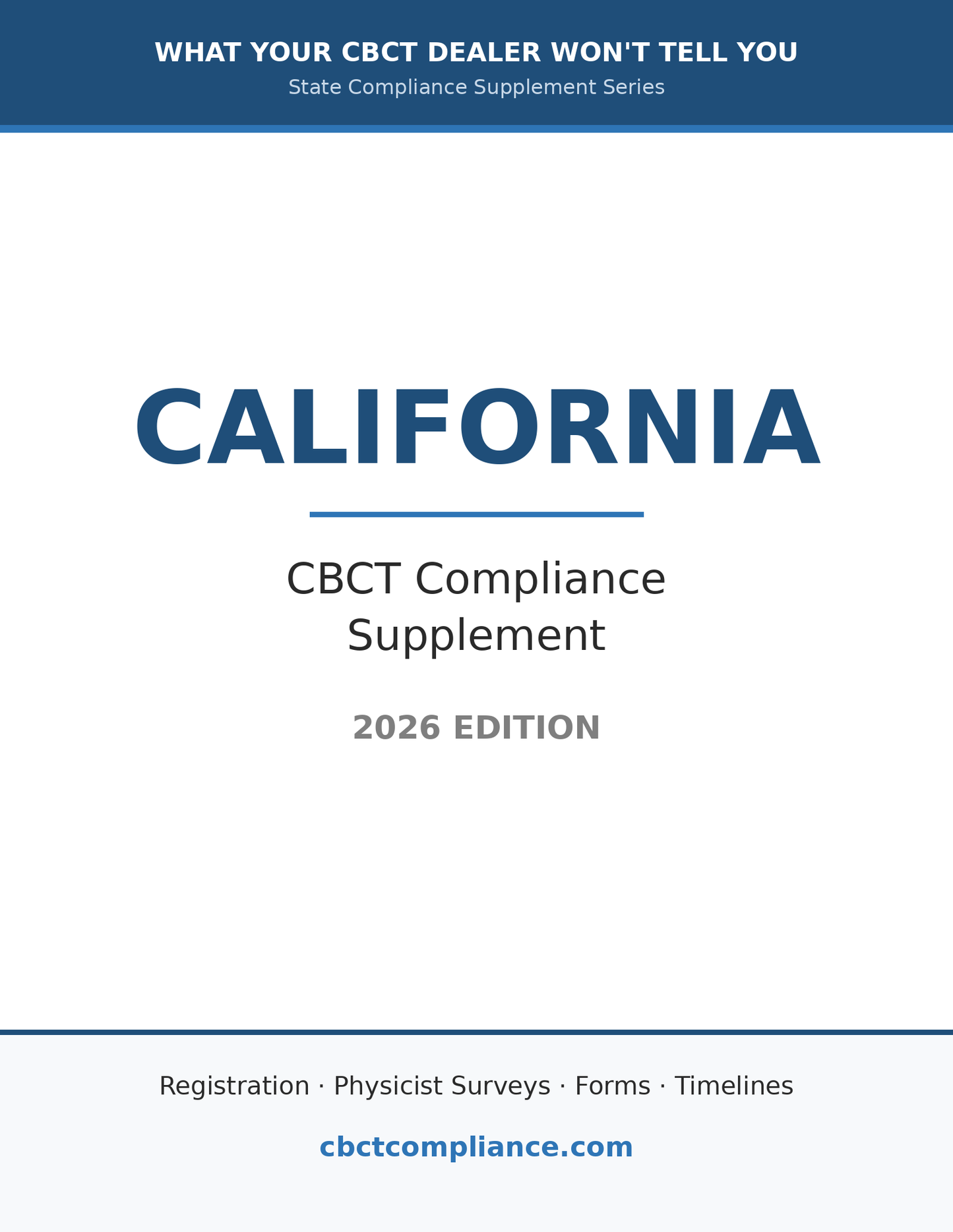 California CBCT Compliance Guide (2026 Edition)
