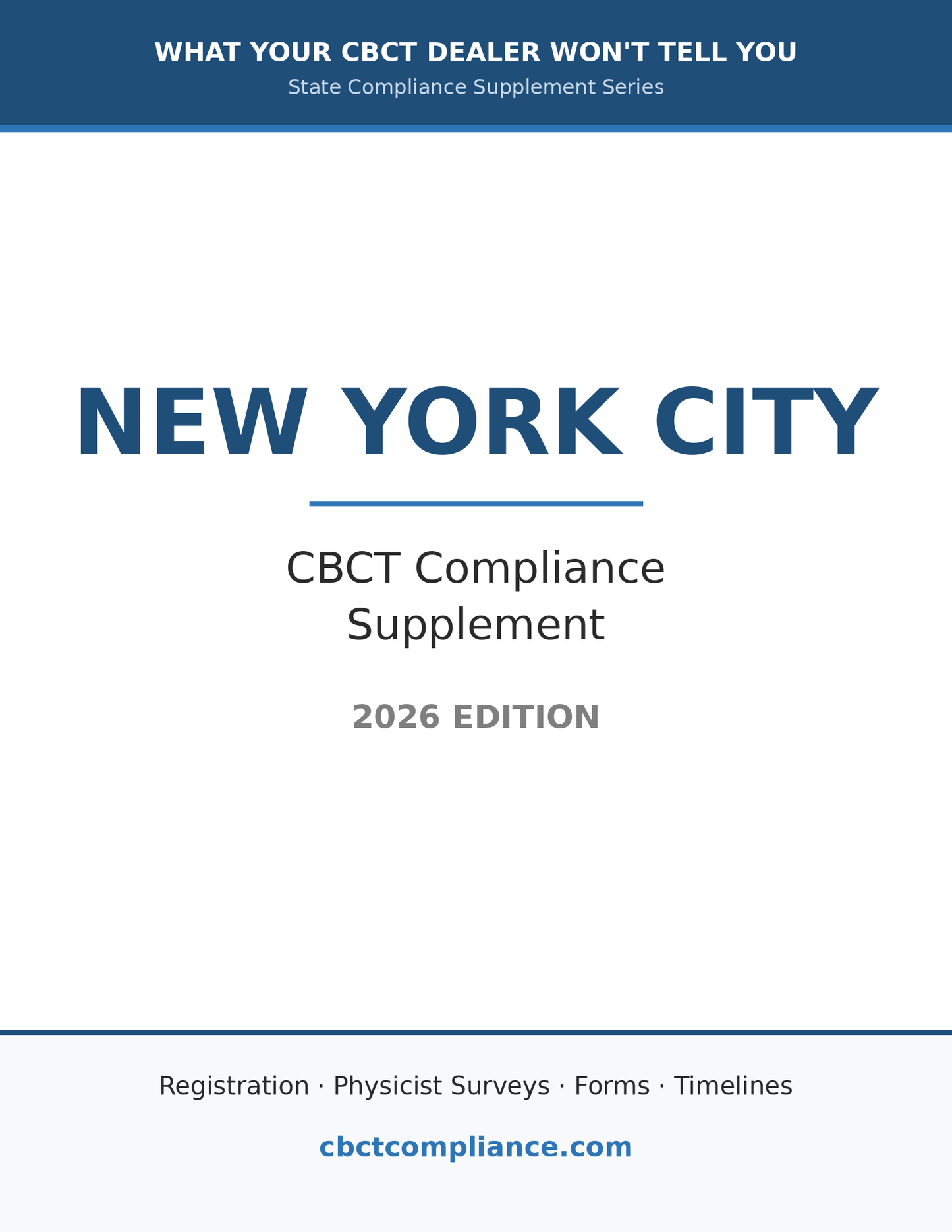 New York City CBCT Compliance Guide (2026 Edition)