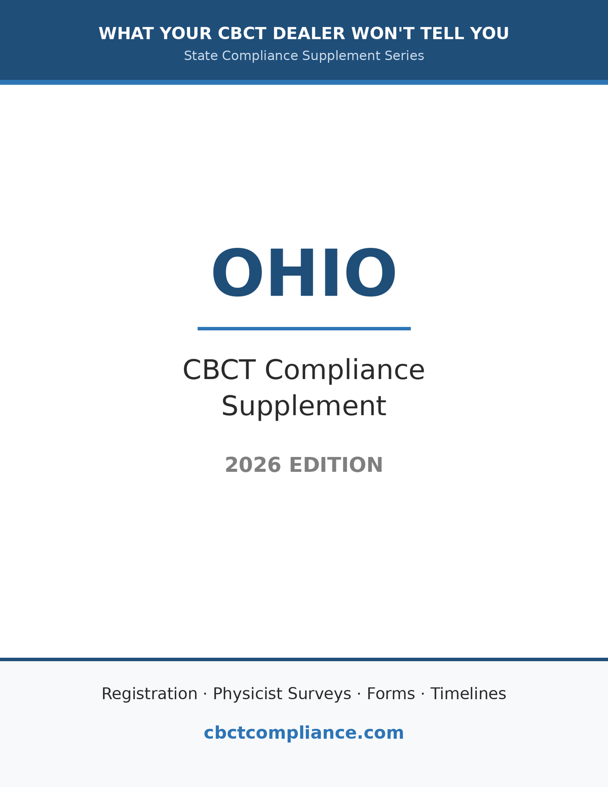 Ohio CBCT Compliance Guide (2026 Edition)