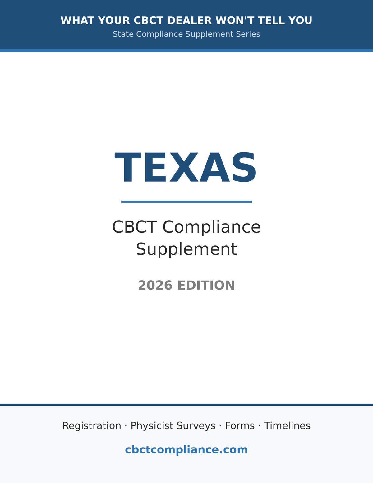 Texas CBCT Compliance Guide (2026 Edition)