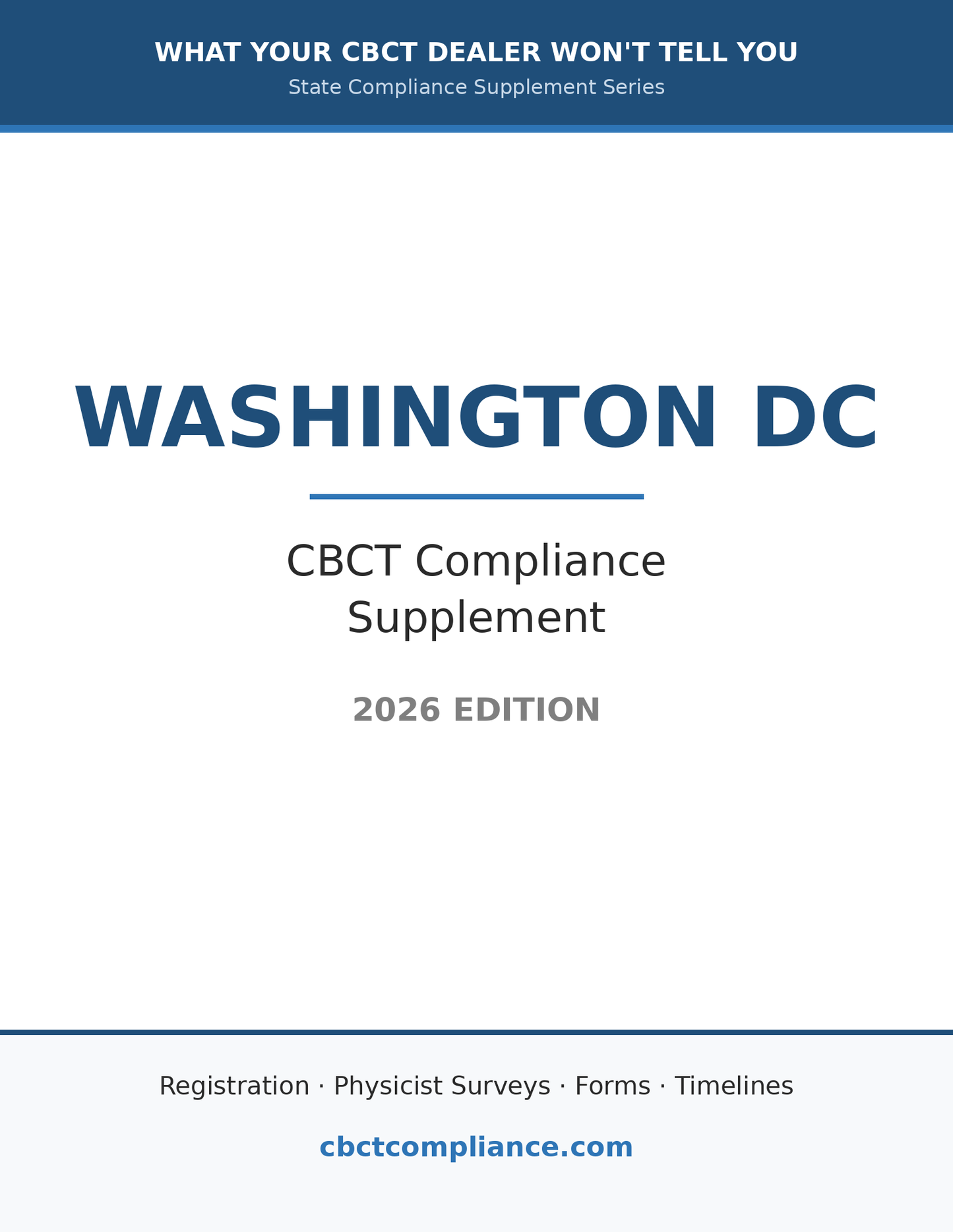 Washington DC CBCT Compliance Guide (2026 Edition)
